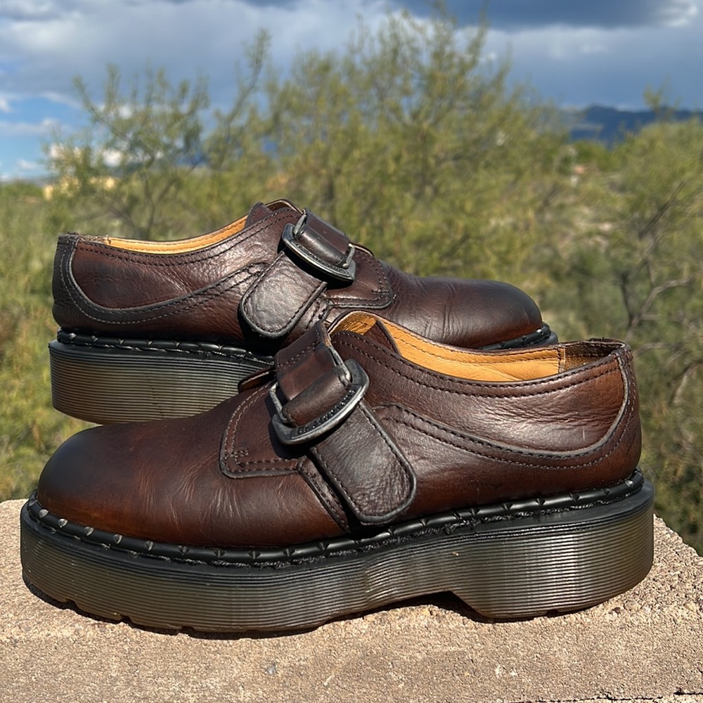 🏴󠁧󠁢󠁥󠁮󠁧󠁿 Dr. Martens MIE Super Chunky Monk Strap Platform Loafers UK 8